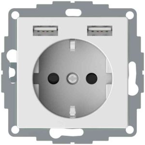 1-VÄGSUTTAG 2 X USB 2.4A VITWDE002179
