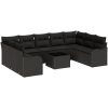10-dela Trädgårdsofa Set med Kuddar Beige Poly Rattan vidaXL Stor – miniatyr 2