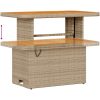 10-delad trädgårdsoffa med kuddar beige poly rotting akacia vidaXL Medium – miniatyr 8