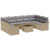 10-delad trädgårdsoffagrupp med kuddar svart poly rattan vidaXL 55 x 55 x 37 cm – miniatyr 2