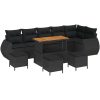 10-delad trädgårdsoffuppsättning med kuddar svart poly rattan akacia vidaXL Medium – miniatyr 2