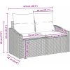10-delad trädgårdssoffset med kuddar grå poly rattan akacia vidaXL Medium – miniatyr 12