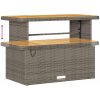 10-delad trädgårdssoffset med kuddar grå poly rattan akacia vidaXL Medium – miniatyr 9