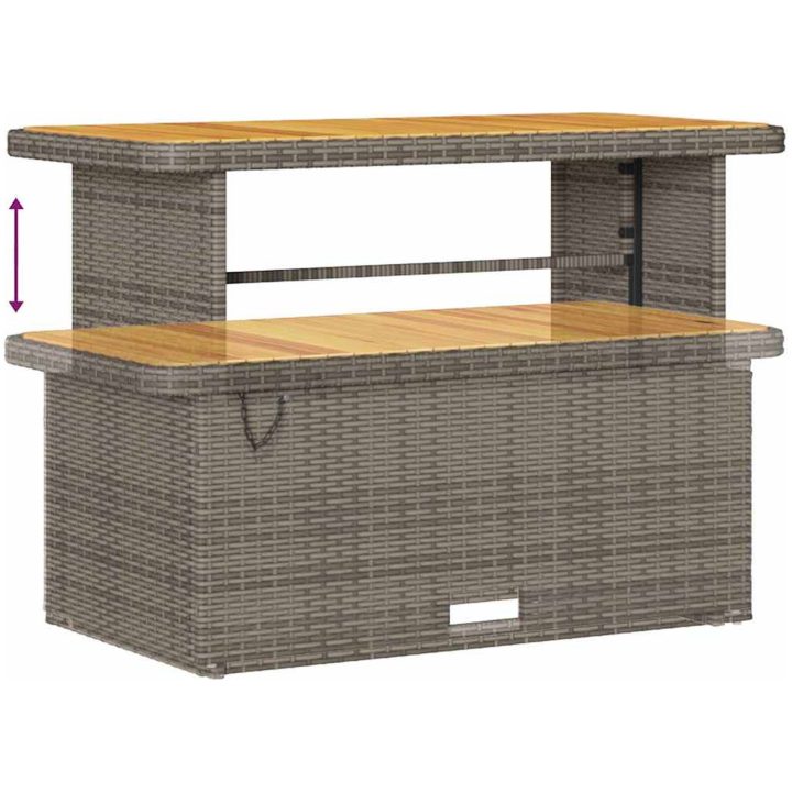 10-delad trädgårdssoffset med kuddar grå poly rattan akacia vidaXL Medium – bild 9