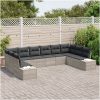 10-delade Trädgårdsoffset med Kuddar Ljusgrå Poly Rattan vidaXL 344 x 209 x 69 cm – miniatyr 3