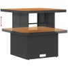 10 Delar Trädgårdsoff Set med Kuddar Svart Poly Rattan Akacia vidaXL Medium – miniatyr 9