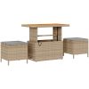 10 Delar Trädgårdsoffaset med Kuddar Beige Poly Rotting Akacia vidaXL Medium – miniatyr 4
