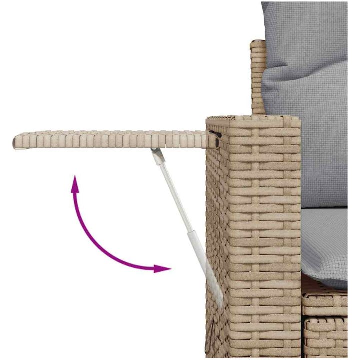 10 Delar Trädgårdsoffaset med Kuddar Beige Poly Rotting Akacia vidaXL Medium – bild 9