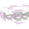 10 Delar Trädgårdsoffset med Kuddar Beige Poly Rattan Akacia vidaXL Stor – miniatyr 10