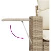 10 Delar Trädgårdssoffa Set med Kuddar Beige Poly Rottning Akacia vidaXL Stor – miniatyr 9