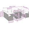 10-delars Trädgårdsdining-set med Kuddar Svart Poly Rotting Akacia vidaXL 100 x 55 x 73 cm – miniatyr 11