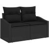 10-delars trädgårdsmöbelset med kuddar i beige poly rattan vidaXL 55 x 55 x 37 cm – miniatyr 4