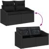 10-delars trädgårdsmöbelset med kuddar, svart polyrotting. vidaXL 344 x 178,5 x 85 cm – miniatyr 9