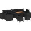 10 Delars Trädgårdsoff Set med Kuddar Svart Poly Rattan Akacia vidaXL Stor – miniatyr 2