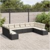 10-delars Trädgårdsoffaset med Kuddar Svart Poly Rattan vidaXL 344 x 209 x 85 cm – miniatyr 3