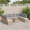 10-delars Trädgårdsoffgrupp 10 pcs Beige, ljusgrå vidaXL 55 x 55 x 37 cm – miniatyr 3