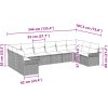 10-delars Trädgårdsoffset med kuddar Grå Poly Rattan vidaXL 344 x 187,5 x 85 cm – miniatyr 11