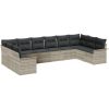 10-delars trädgårdsoffset med kuddar Ljusgrå Poly Rattan vidaXL 344 x 187,5 x 85 cm – miniatyr 2