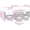 10-delars trädgårdsoffset med kuddar svart poly rattan akacia vidaXL Standard – miniatyr 9