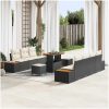 10 Delars Trädgårdssoffa Set med Kuddar Svart Poly Rattan Akacia vidaXL Stor – miniatyr 1