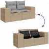 10-delars trädgårdssoffset med kuddar beige poly rattan acacia vidaXL Fullstorlek – miniatyr 11