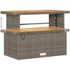 10 Delars Trädgårdssoffset med Kuddar Grå Poly Rattan Akacia vidaXL Medium – miniatyr 11