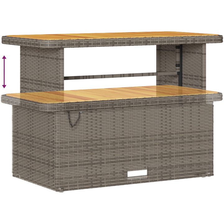 10 Delars Trädgårdssoffset med Kuddar Grå Poly Rattan Akacia vidaXL Medium – bild 11