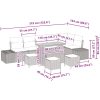 10-delars trädgårdssoffset med kuddar svart poly rattan akacia vidaXL Medium – miniatyr 9