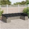 10 Delars Utegrupp med Kuddar i Ljusgrå Poly Rattan vidaXL 344 x 179 x 85 cm – miniatyr 3