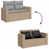 10-delat trädgårdsoff set med kuddar beige poly rotting akacia vidaXL Medel – miniatyr 8