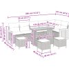 10-delat trädgårdsoffaset med kuddar grå poly rattan akaciaträ vidaXL Medium – miniatyr 8
