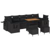 10-delat trädgårdsoffaset med kuddar svart poly rattan akacia vidaXL Stor – miniatyr 2