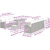 10-delat Trädgårdssofa-set med Kuddar Svart Poly Rattan Akacia vidaXL Stor – miniatyr 12