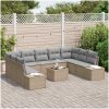 10-delat Trädgårdssoffset med kuddar Svart Poly Rattan vidaXL 289 x 209 x 85 cm – miniatyr 3