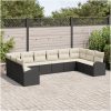 10-delat utemöbelset med kuddar i svart poly-rattan vidaXL 344 x 179 x 85 cm – miniatyr 3
