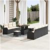 10-dels Trädgårdsofa Set med Kuddar Svart Poly Rattan Akacia vidaXL Standard – miniatyr 1