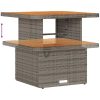 10 Piece Trädgårdsoff-set med kuddar Grå Poly Rattan Akacia vidaXL Medium – miniatyr 8