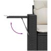 11 Delar Trädgårdsoffset med kuddar - svart poly rattan, akacia vidaXL Medium – miniatyr 10