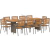 11-delars trädgårdsdining set grå poly rattan acacia vidaXL 10 - Sits – miniatyr 3