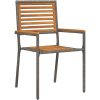 11-delars trädgårdsdining set grå poly rattan acacia vidaXL 10 - Sits – miniatyr 6