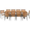 11-delars trädgårdsdining set grå poly rattan acacia vidaXL 10 - Sits – miniatyr 7