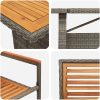 11-delars trädgårdsdining set grå poly rattan acacia vidaXL 10 - Sits – miniatyr 9