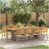 11-delars trädgårdsdining set grå poly rattan acacia vidaXL 10 - Sits – miniatyr 1