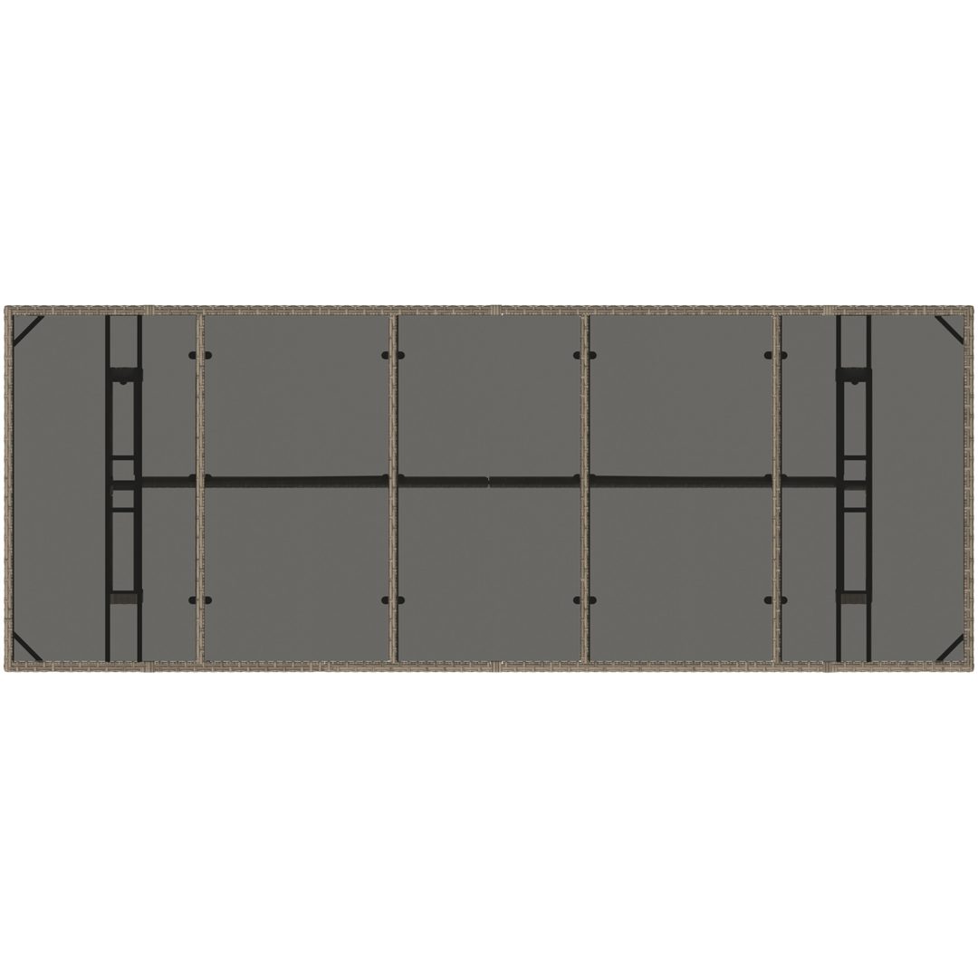 11 Delars Trädgårdsmatbord Set Grå Poly Rattan vidaXL Stor – bild 8