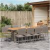 11-delars trädgårdsmöbelset i grå poly-rattan vidaXL Stor – miniatyr 4