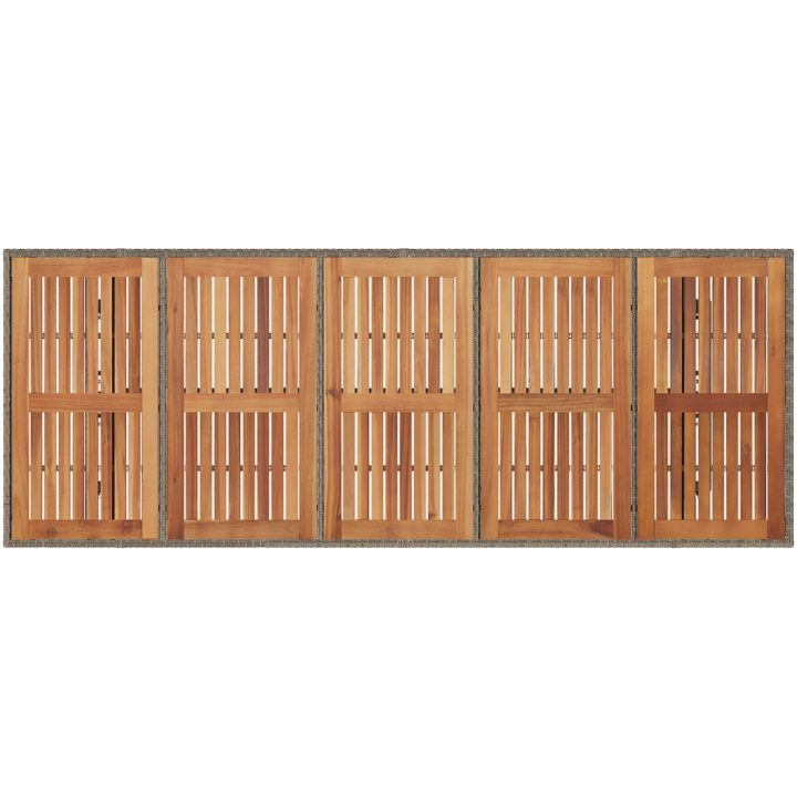 11-delars trädgårdsmöbelset i grå poly-rattan vidaXL Stor – bild 8