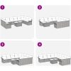 11-delars trädgårdsoff-set med kuddar i grå poly rattan vidaXL 100 x 55 x 73 cm – miniatyr 8