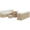 11 Delars Trädgårdsoffa Med Kuddar Beige Poly Rattan Akacia vidaXL Medium – miniatyr 2