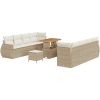 11-delars trädgårdsoffa set med kuddar beige poly rotting akacia vidaXL Två - Sits, fyra - Sits, 90 cm – miniatyr 2