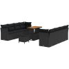 11 Delars Trädgårdsoffa Set med Kuddar Svart Poly Rattan Akacia vidaXL Standard – miniatyr 2